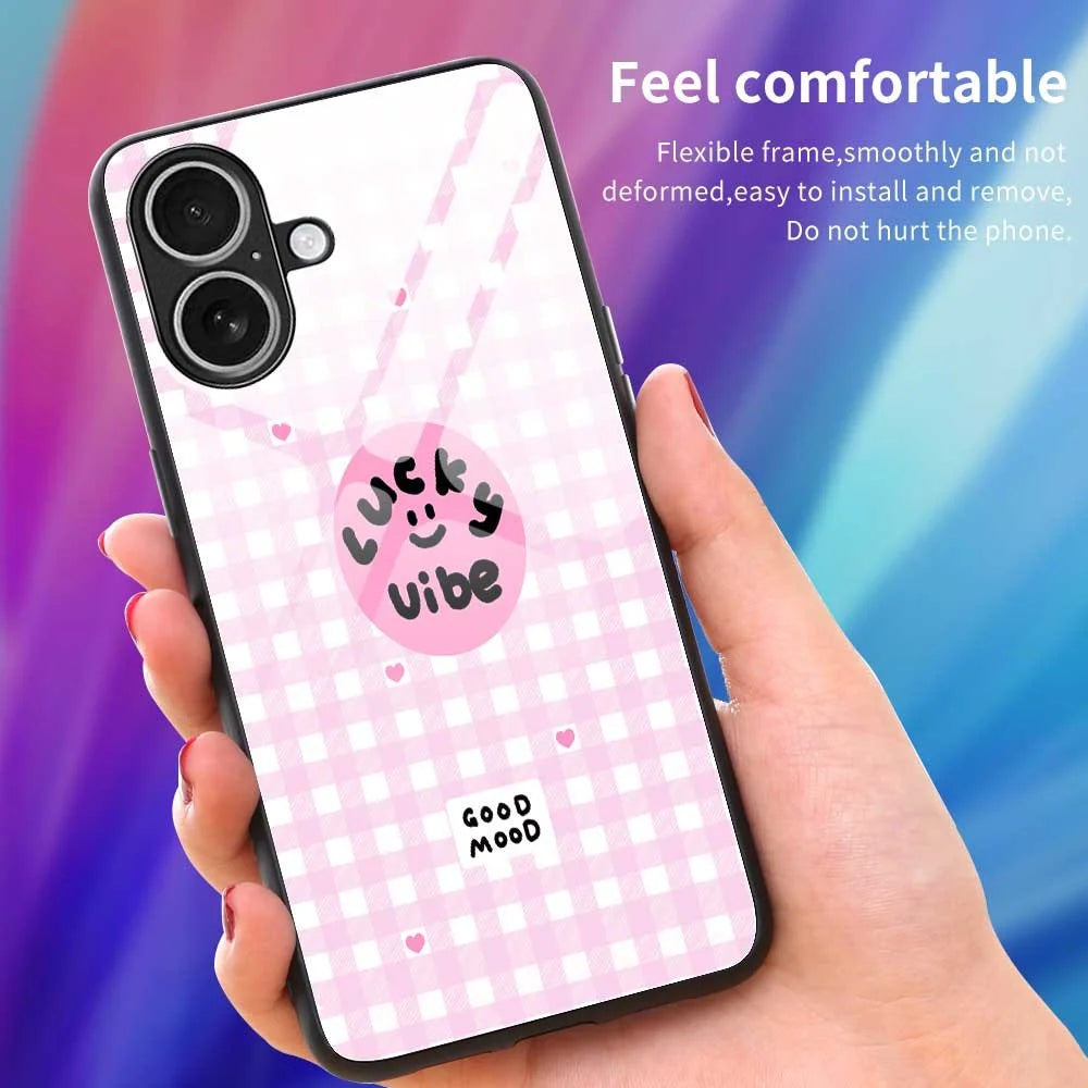 For iPhone 17 Case PC TPU Tempered Glass Pattern Printing Phone Back Cover - B0118 - 4