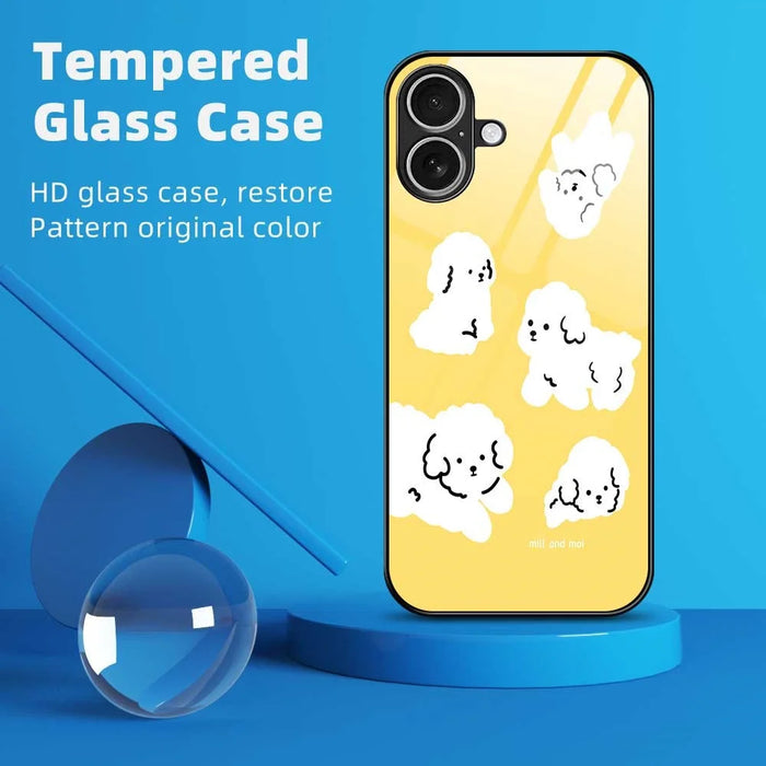 For iPhone 17 Case TPU PC Tempered Glass Pattern Printing Phone Back Cover - B0143 - 2