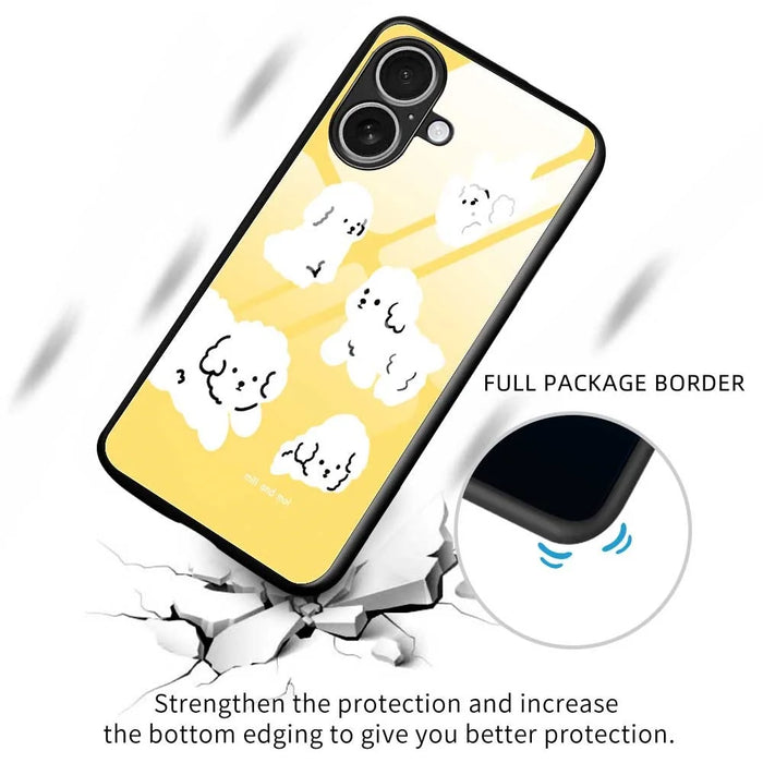 For iPhone 17 Case TPU PC Tempered Glass Pattern Printing Phone Back Cover - B0143 - 3