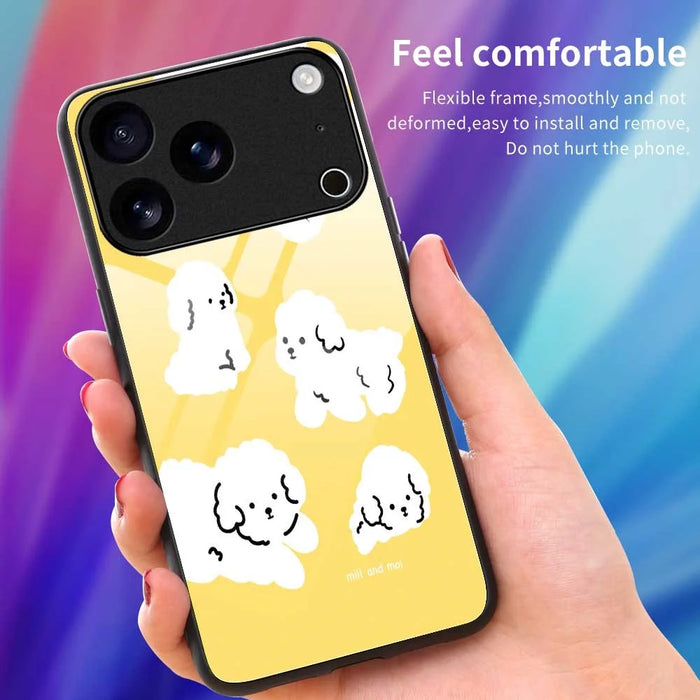 For iPhone 17 Pro Case TPU PC Tempered Glass Pattern Printing Phone Back Cover - B0143 - 4