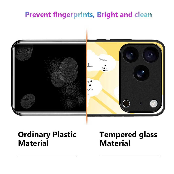 For iPhone 17 Pro Case TPU PC Tempered Glass Pattern Printing Phone Back Cover - B0143 - 6