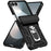 For Samsung Galaxy Z Flip7 5G Case with Wrist Strap / Kickstand Hinge Protection PC + TPU Phone Cover - Black - 2