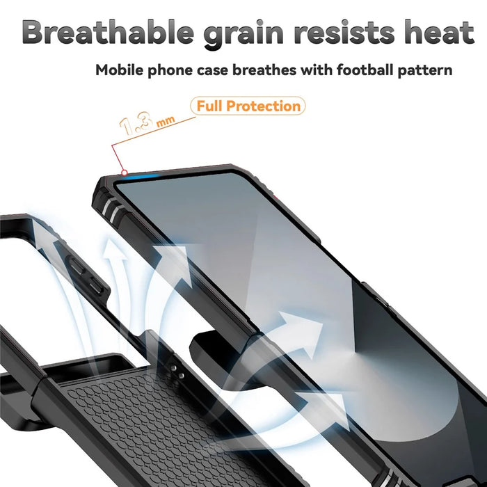 For Samsung Galaxy Z Flip7 5G Case with Wrist Strap / Kickstand Hinge Protection PC + TPU Phone Cover - Black - 7