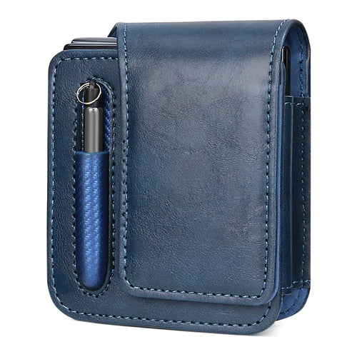 For Samsung Galaxy Z Flip7 5G / Flip6 5G / Flip5 5G Phone Pouch Retro Vintage Style Universal Flip Phone Protective Case - Blue - 1