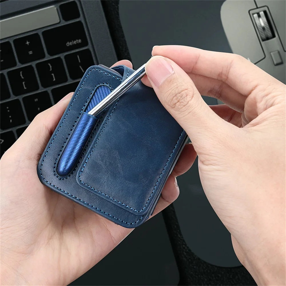 For Samsung Galaxy Z Flip7 5G / Flip6 5G / Flip5 5G Phone Pouch Retro Vintage Style Universal Flip Phone Protective Case - Blue - 5