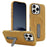 For iPhone 16 Pro Max Magnetic Case with Kickstand Retro Jeans Texture PU + PC Phone Cover - Light Brown - 1