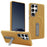 For Samsung Galaxy S24 Ultra Magnetic Case with Kickstand Retro Jeans Texture PU + PC Phone Cover - Light Brown - 1