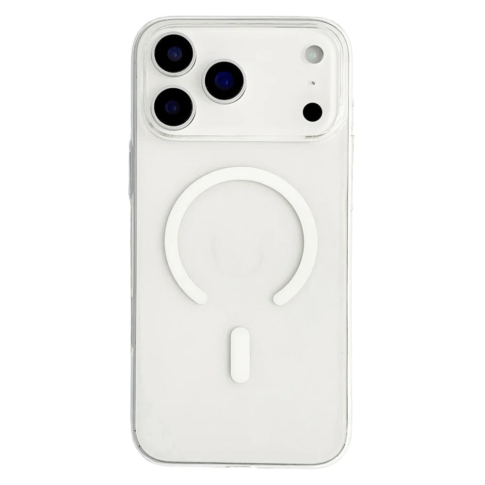For iPhone 17 Pro Max Crystal Clear Case Compatible with MagSafe Hard PC Phone Cover - Transparent White - 1