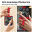For Samsung Galaxy Z Flip7 5G Kickstand Case Flower Pattern Leather+PC Phone Cover with Back Film - Black - 2
