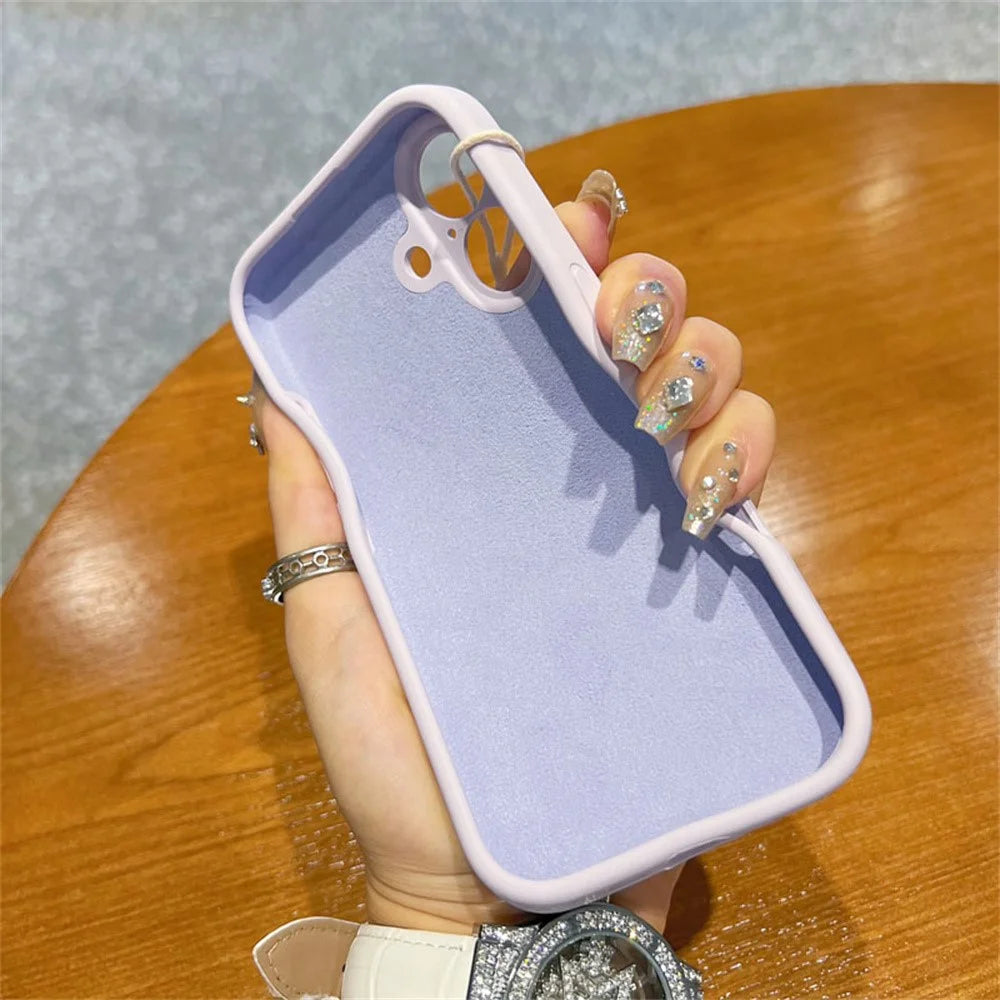 For iPhone 16 Case Precise Cutouts Liquid Silicone + PC Phone Cover with Camera Touch Control Button - Light Purple - 7