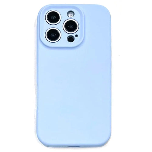 For iPhone 13 Pro Max Case Precise Cutouts Liquid Silicone + PC Shockproof Phone Cover - Baby Blue - 1