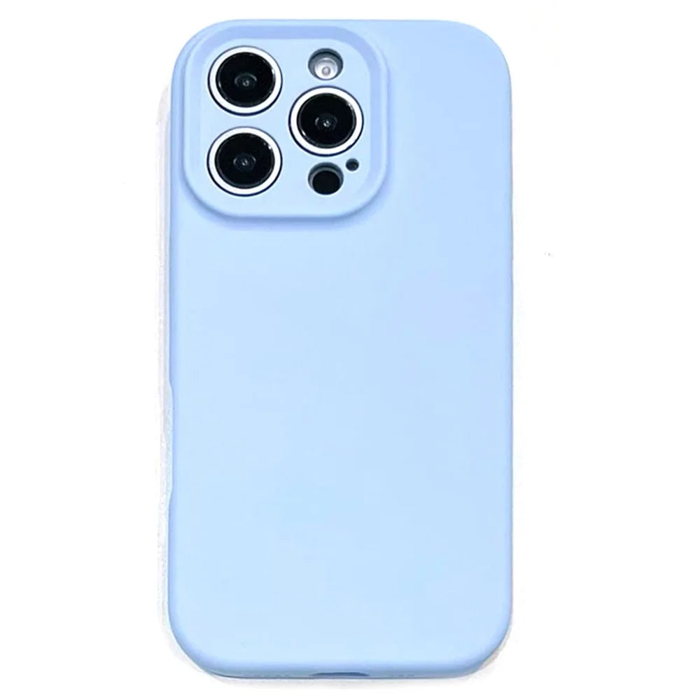 For iPhone 13 Pro Max Case Precise Cutouts Liquid Silicone + PC Shockproof Phone Cover - Baby Blue - 1