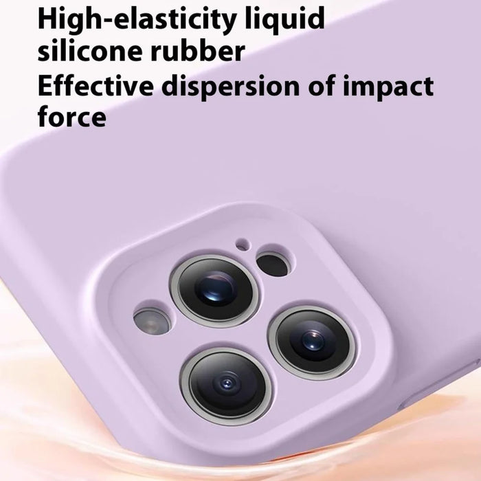 For iPhone 13 Pro Max Case Precise Cutouts Liquid Silicone + PC Shockproof Phone Cover - Baby Blue - 4