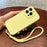 For iPhone 15 Pro Max Case Precise Cutouts Liquid Silicone + PC Phone Cover with Wrist Strap - Light Yellow - 2
