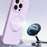 For iPhone 15 Pro Magnetic Case Rotating Kickstand Liquid Silicone PC Phone Cover Skin Touch - Baby Blue - 5