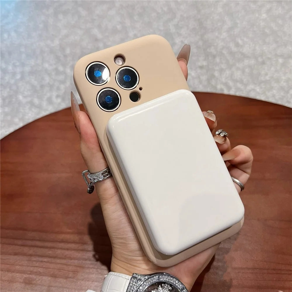 For iPhone 14 Pro Max Magnetic Case Skin Touch Liquid Silicone PC Shockproof Phone Cover - Desert Gold - 2