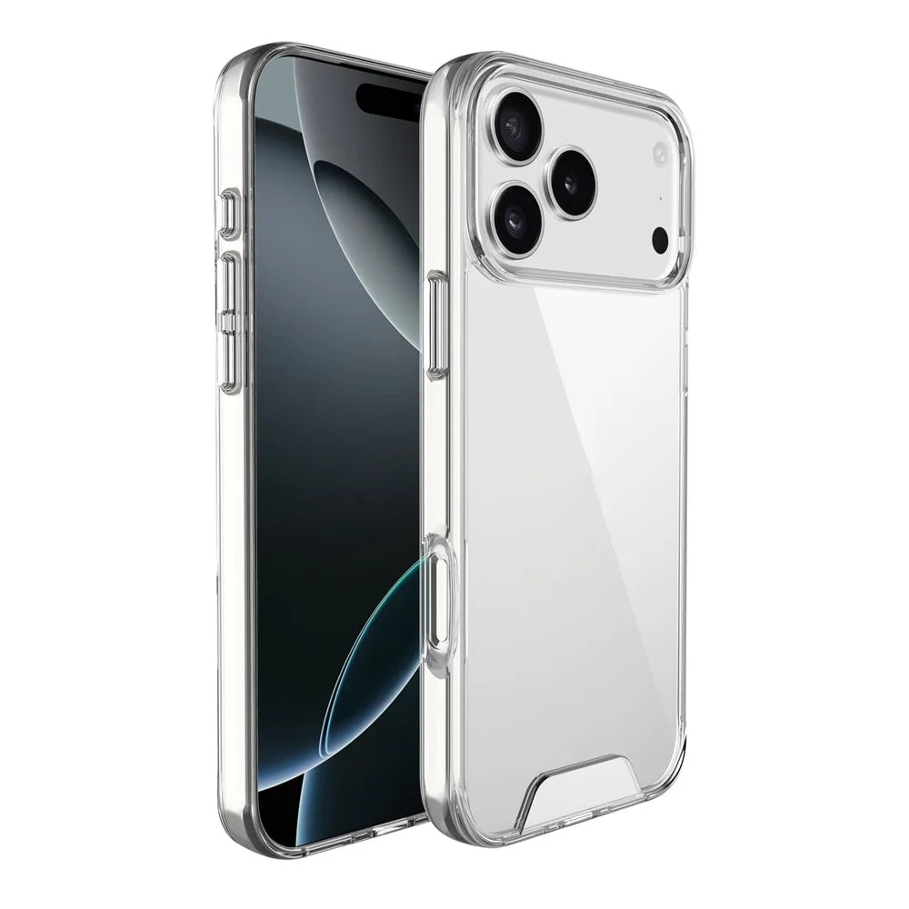 For iPhone 17 Pro Max Case TPU Frame Clear PC Back Phone Cover - 2