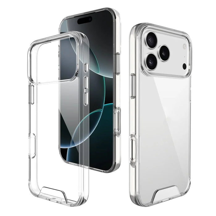 For iPhone 17 Pro Case TPU Frame Clear PC Back Phone Cover - 1