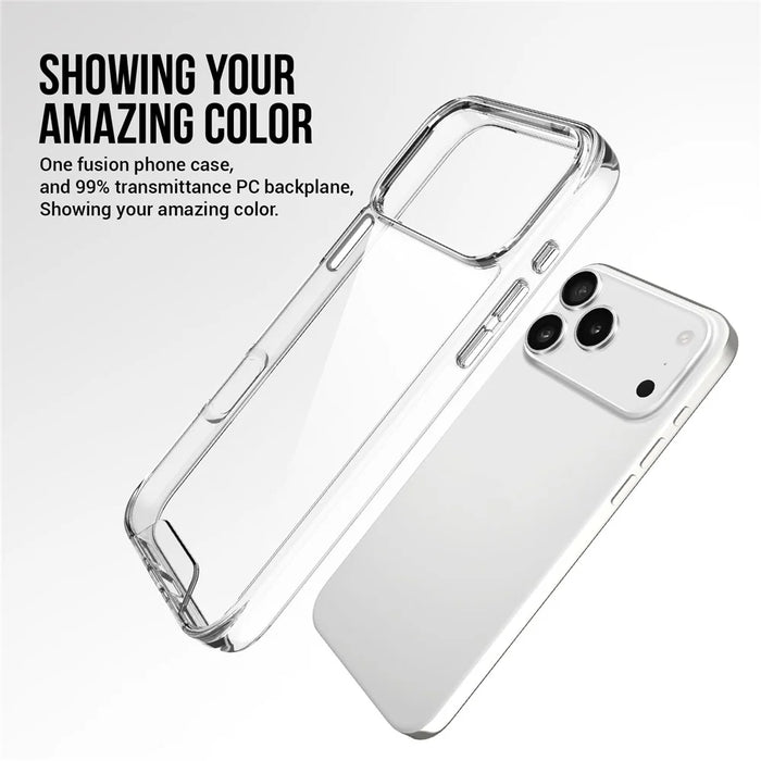 For iPhone 17 Pro Case TPU Frame Clear PC Back Phone Cover - 5