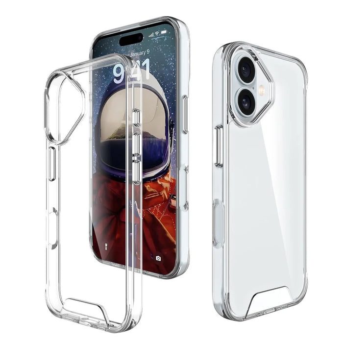 For iPhone 17 Case TPU Frame Clear PC Back Phone Cover - 1