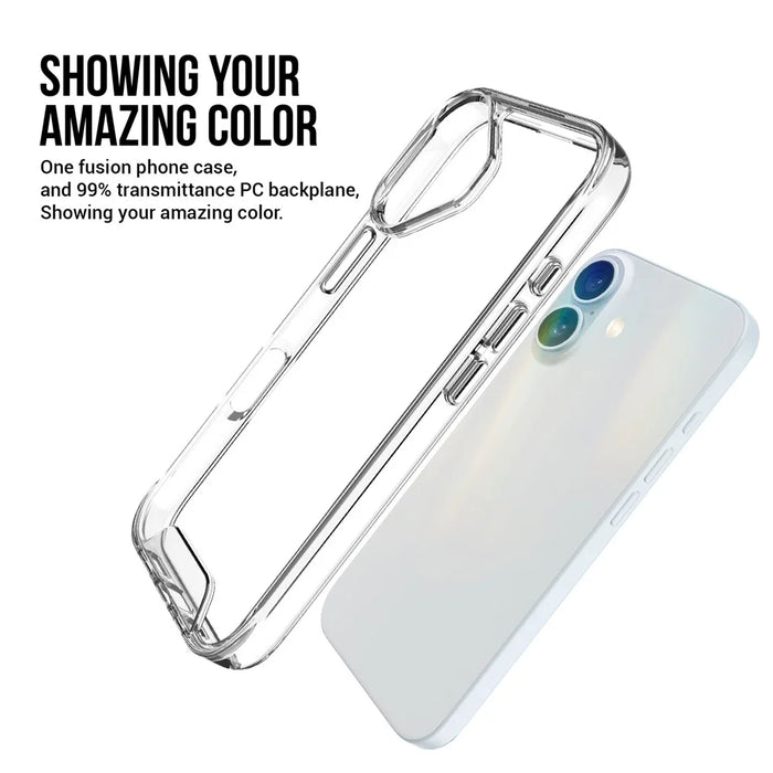 For iPhone 17 Case TPU Frame Clear PC Back Phone Cover - 5