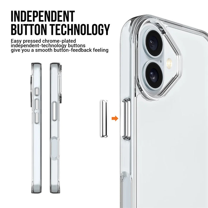 For iPhone 17 Case TPU Frame Clear PC Back Phone Cover - 6