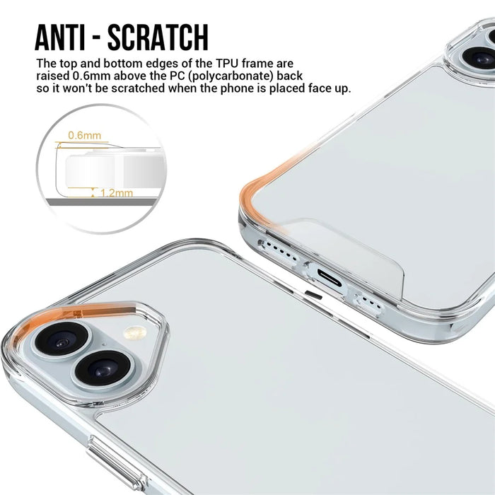 For iPhone 17 Case TPU Frame Clear PC Back Phone Cover - 7