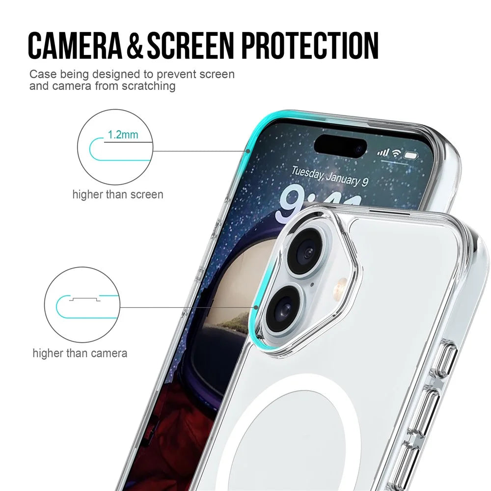 For iPhone 17 Case Compatible with MagSafe TPU+PC Clear Phone Cover - 4