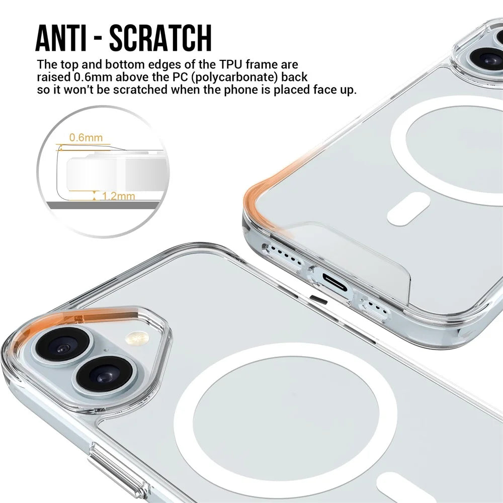 For iPhone 17 Case Compatible with MagSafe TPU+PC Clear Phone Cover - 7