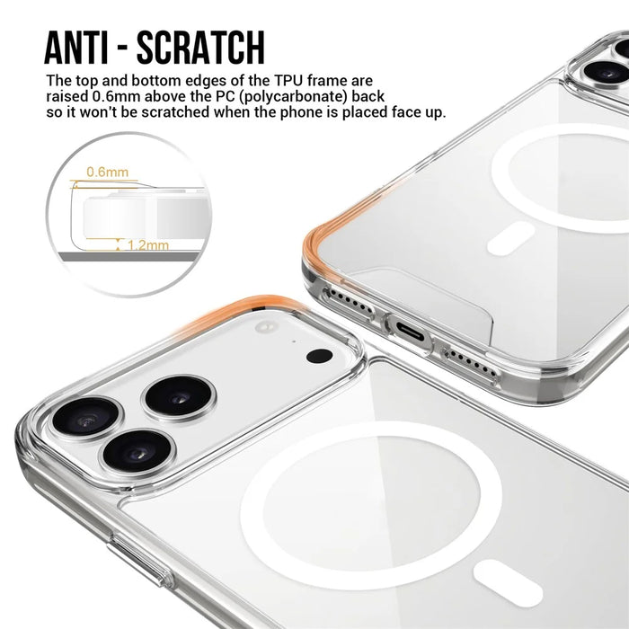 For iPhone 17 Pro Case Compatible with MagSafe TPU+PC Clear Phone Cover - 7