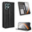 For TECNO Pova 7 Ultra 5G Leather Case Wallet Stand Retro Texture Phone Cover - Black - 1