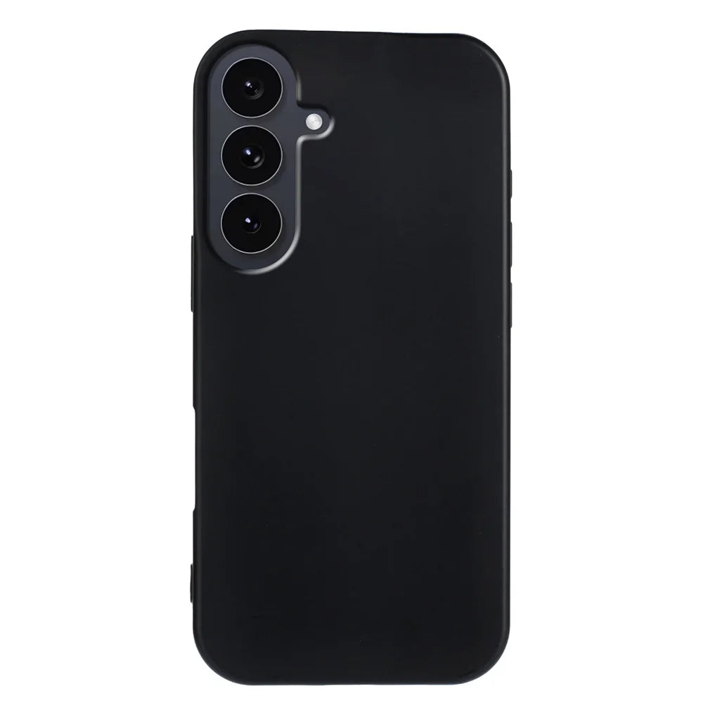 For Samsung Galaxy S25 FE TPU Case Soft Matte Anti-fingerprint Phone Back Cover - Black - 6