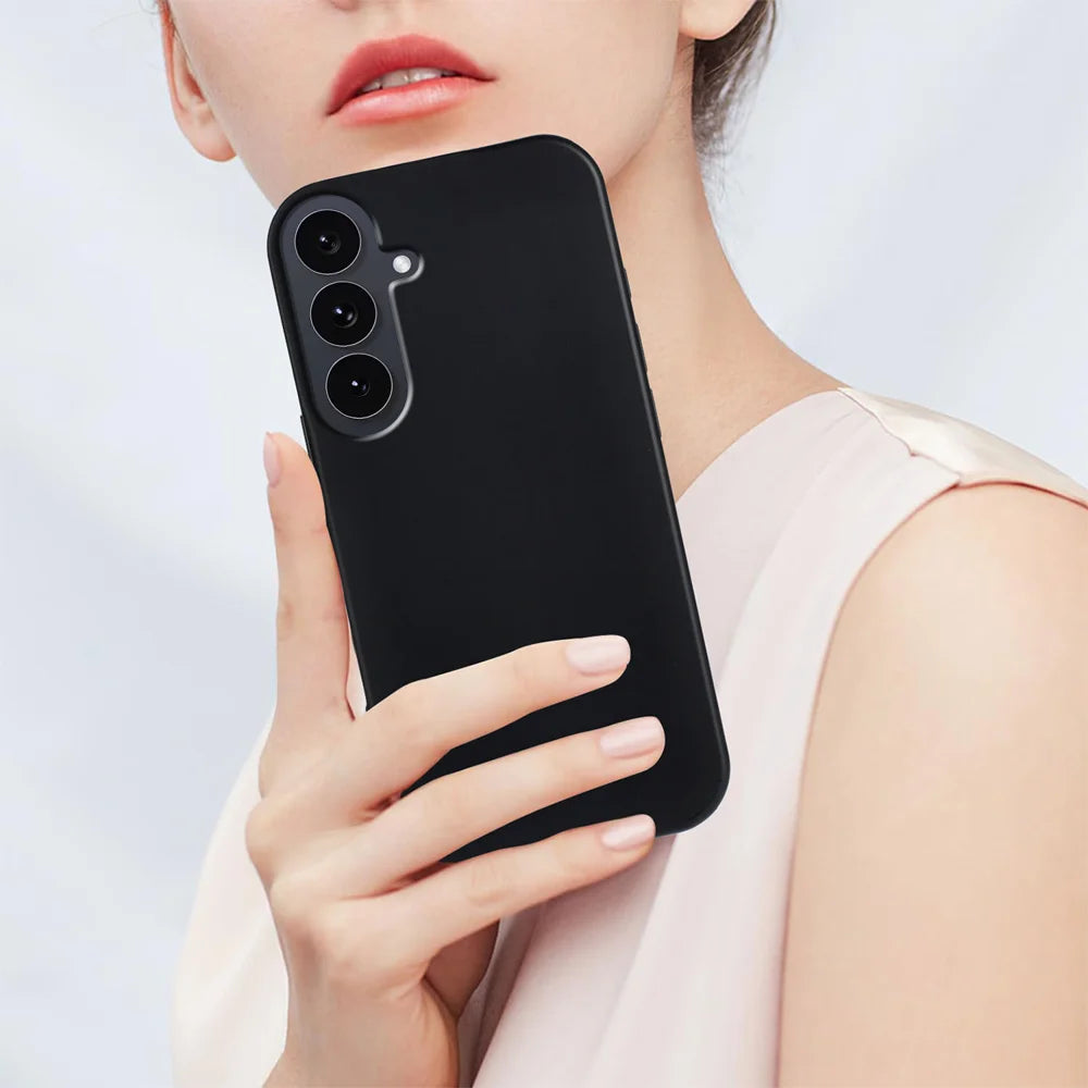 For Samsung Galaxy S25 FE TPU Case Soft Matte Anti-fingerprint Phone Back Cover - Black - 7