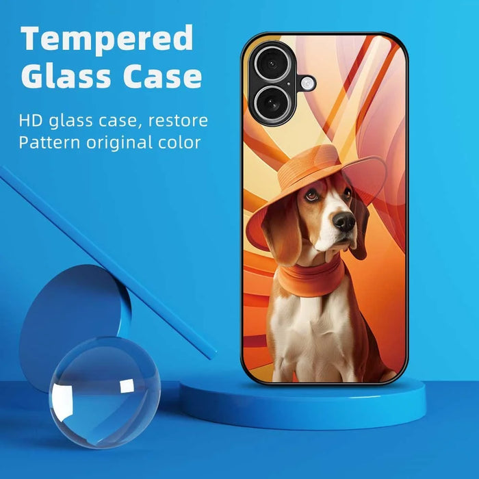 For iPhone 17 Case Anti Drop PC TPU Tempered Glass Pattern Printing Phone Back Cover - B0168 - 2