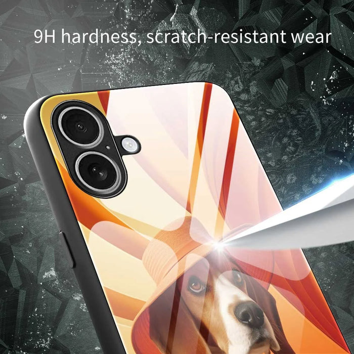 For iPhone 17 Case Anti Drop PC TPU Tempered Glass Pattern Printing Phone Back Cover - B0168 - 6