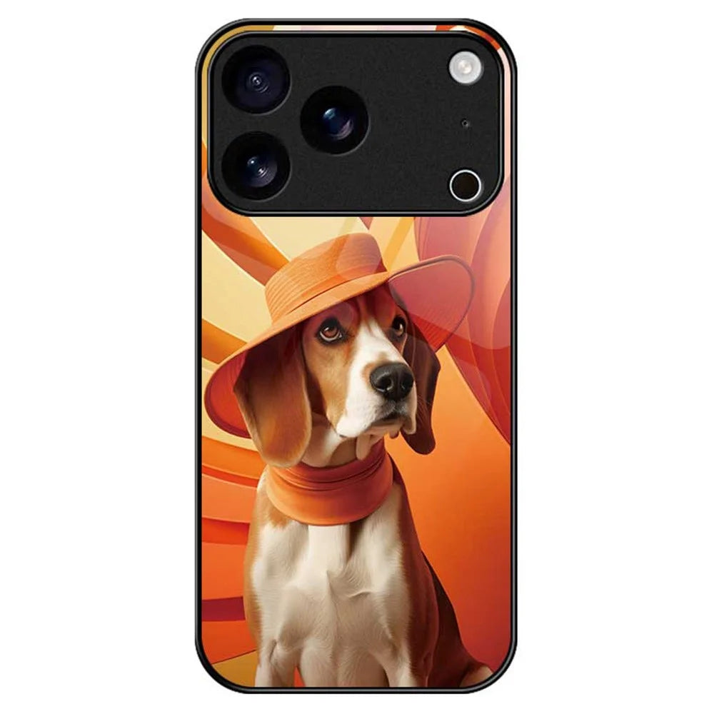 For iPhone 17 Pro Case Anti Drop PC TPU Tempered Glass Pattern Printing Phone Back Cover - B0168 - 1