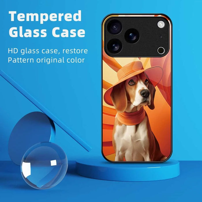 For iPhone 17 Pro Case Anti Drop PC TPU Tempered Glass Pattern Printing Phone Back Cover - B0168 - 2