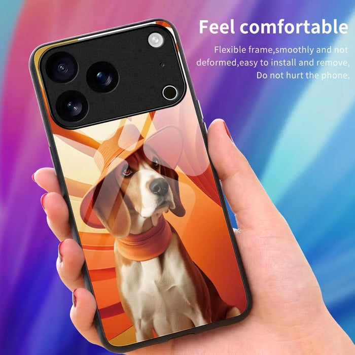 For iPhone 17 Pro Case Anti Drop PC TPU Tempered Glass Pattern Printing Phone Back Cover - B0168 - 4