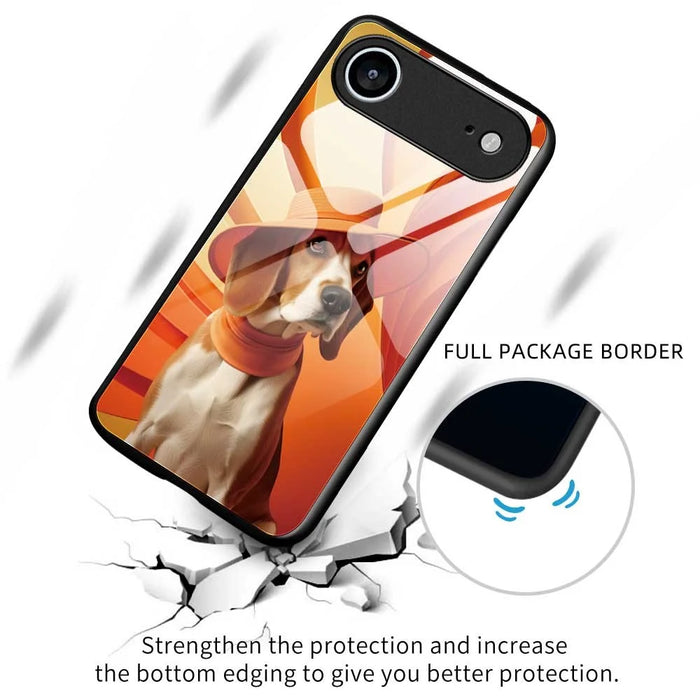 For iPhone Air Case Anti Drop PC TPU Tempered Glass Pattern Printing Phone Back Cover - B0168 - 3