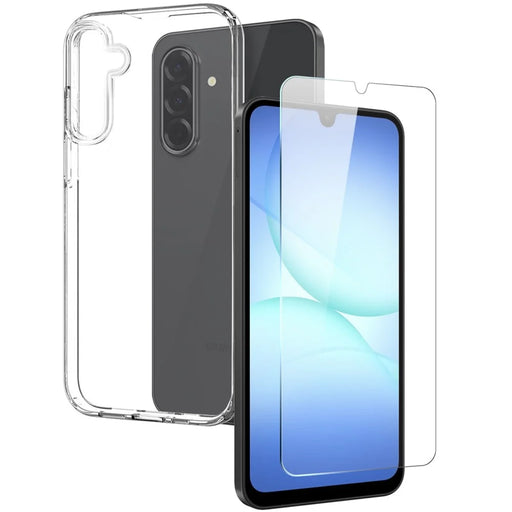 NORTHJO For Samsung Galaxy A18 4G / A17 5G / A17 4G Case Soft TPU Clear Phone Cover with Tempered Glass Screen Protector - 1