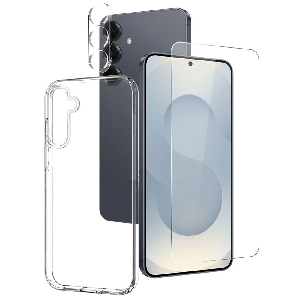 NORTHJO For Samsung Galaxy S25 FE TPU Phone Case Set with Front Screen Protector + Lens Film - 1