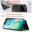 DG.MING M1 Series for iPhone Air Case Kickstand PU Phone Cover with Detachable Wallet - Black - 6