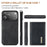 DG.MING M1 Series for iPhone 18 Pro / 17 Pro Case Kickstand PU Phone Cover with Detachable Wallet - Black - 7