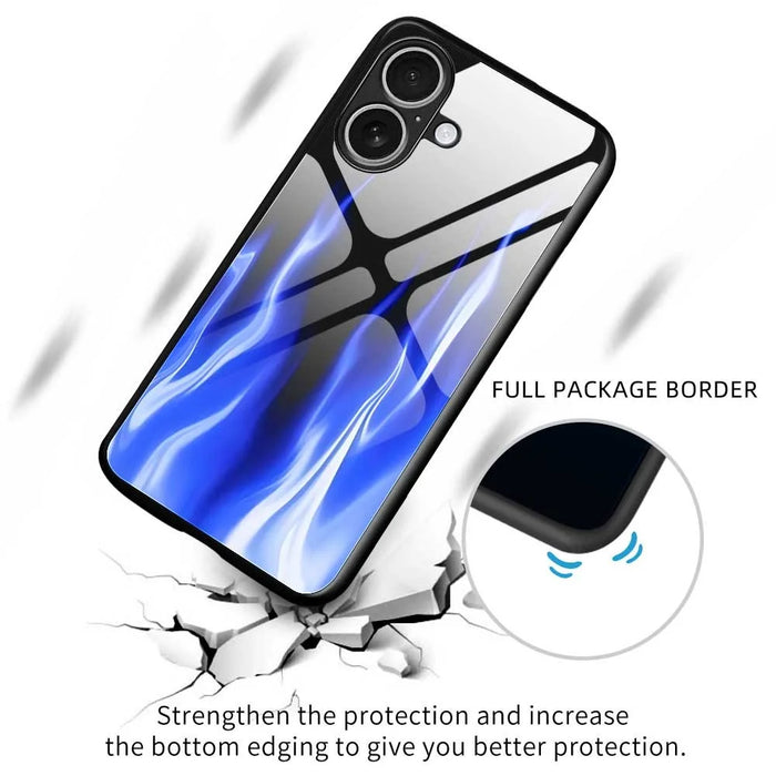 For iPhone 17 Case Anti Drop TPU PC Tempered Glass Pattern Printing Phone Back Cover - B0193 - 3