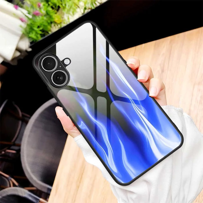 For iPhone 17 Case Anti Drop TPU PC Tempered Glass Pattern Printing Phone Back Cover - B0193 - 7