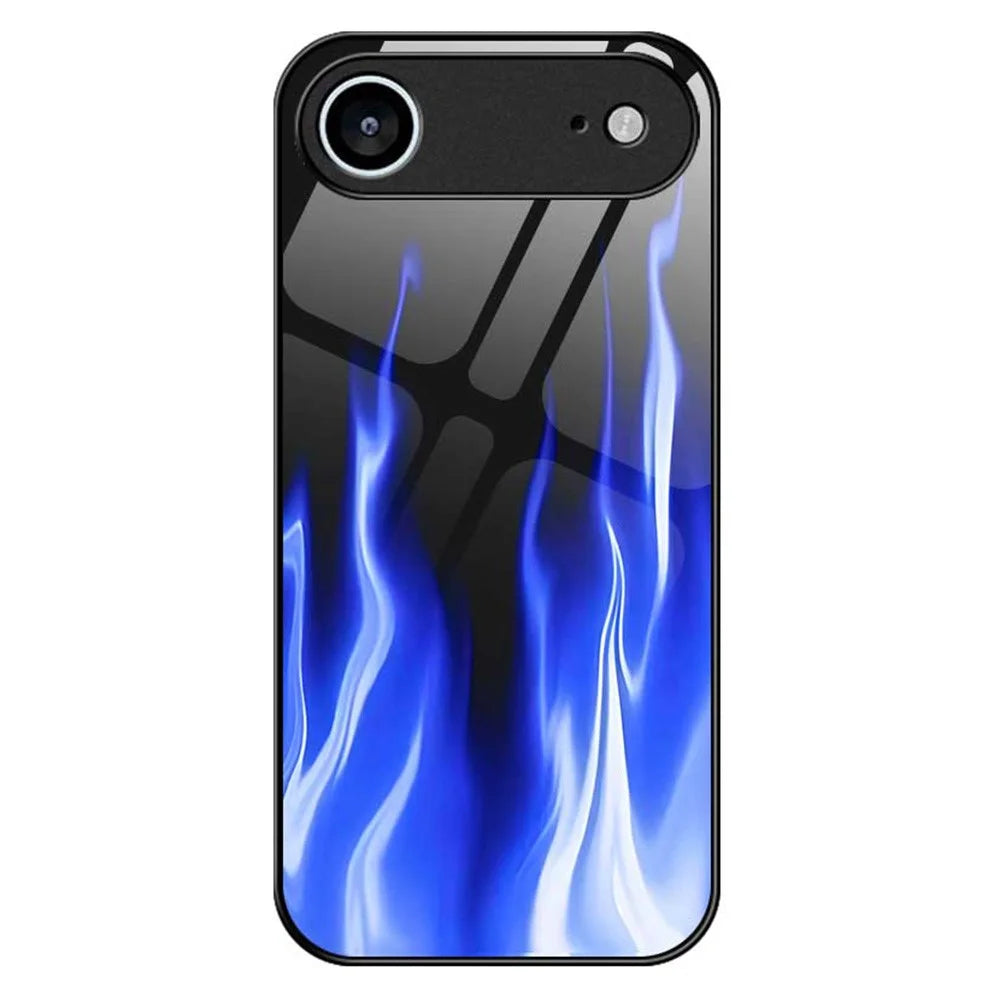 For iPhone Air Case Anti Drop TPU PC Tempered Glass Pattern Printing Phone Back Cover - B0193 - 1