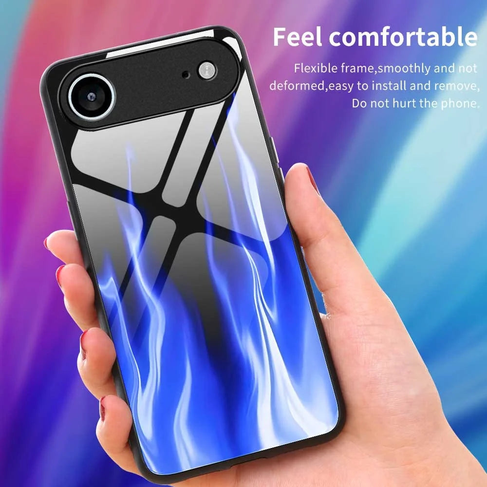 For iPhone Air Case Anti Drop TPU PC Tempered Glass Pattern Printing Phone Back Cover - B0193 - 4