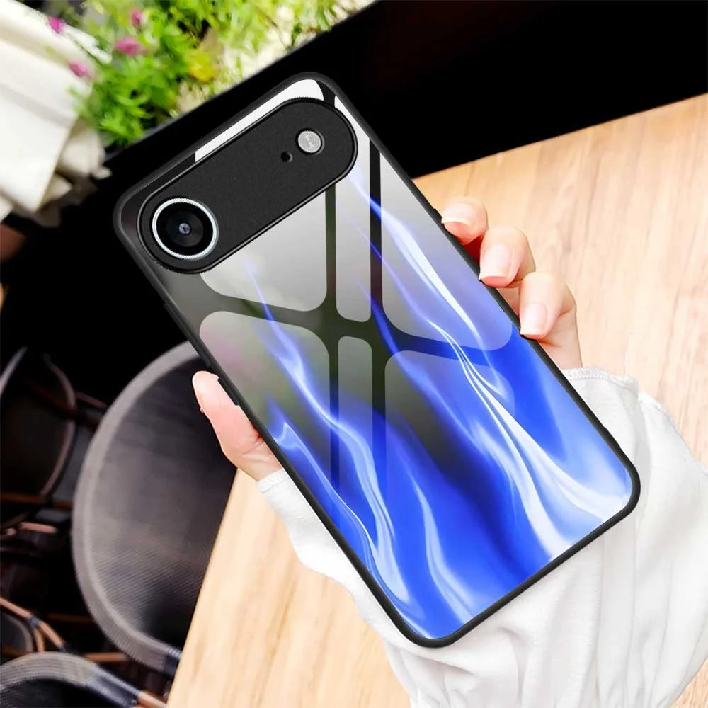 For iPhone Air Case Anti Drop TPU PC Tempered Glass Pattern Printing Phone Back Cover - B0193 - 7