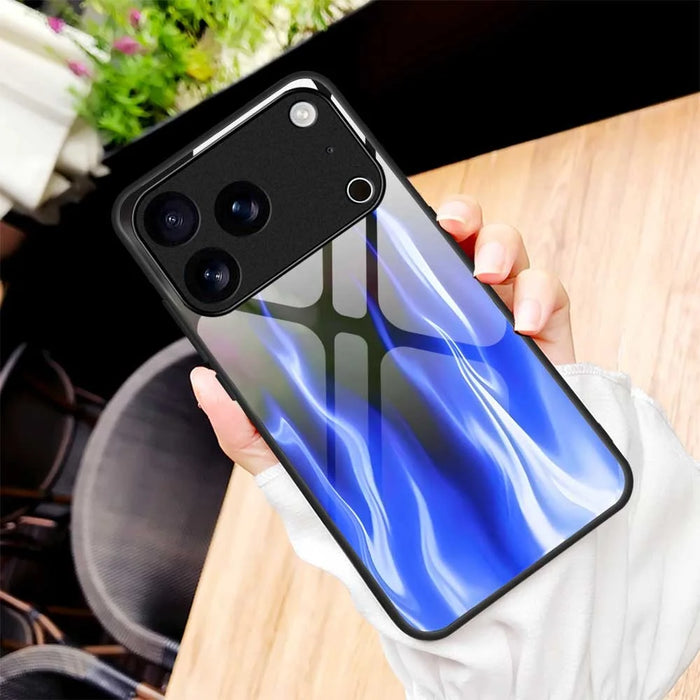 For iPhone 17 Pro Case Anti Drop TPU PC Tempered Glass Pattern Printing Phone Back Cover - B0193 - 7