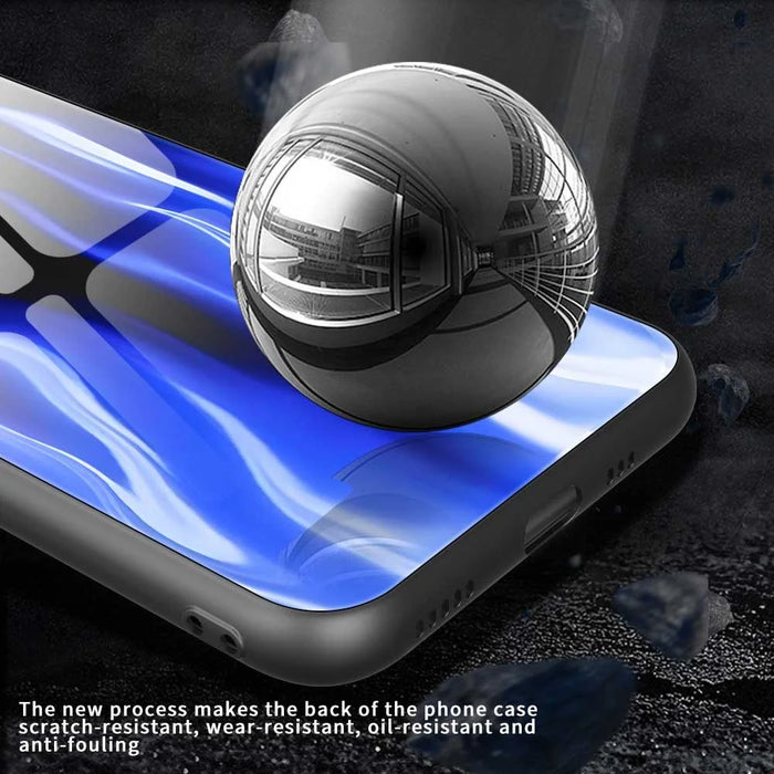 For iPhone 17 Pro Max Case Anti Drop TPU PC Tempered Glass Pattern Printing Phone Back Cover - B0193 - 5
